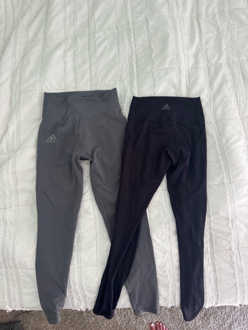 Adidas High-Waist Leggings - Black and Gray